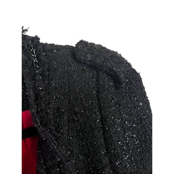 Basic House Women XS Black Tweed Midi Retro Minimalist Neutral Punk Grunge Indie - Picture 6 of 16